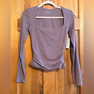 Pink Rose Long Sleeve Top - Lavender